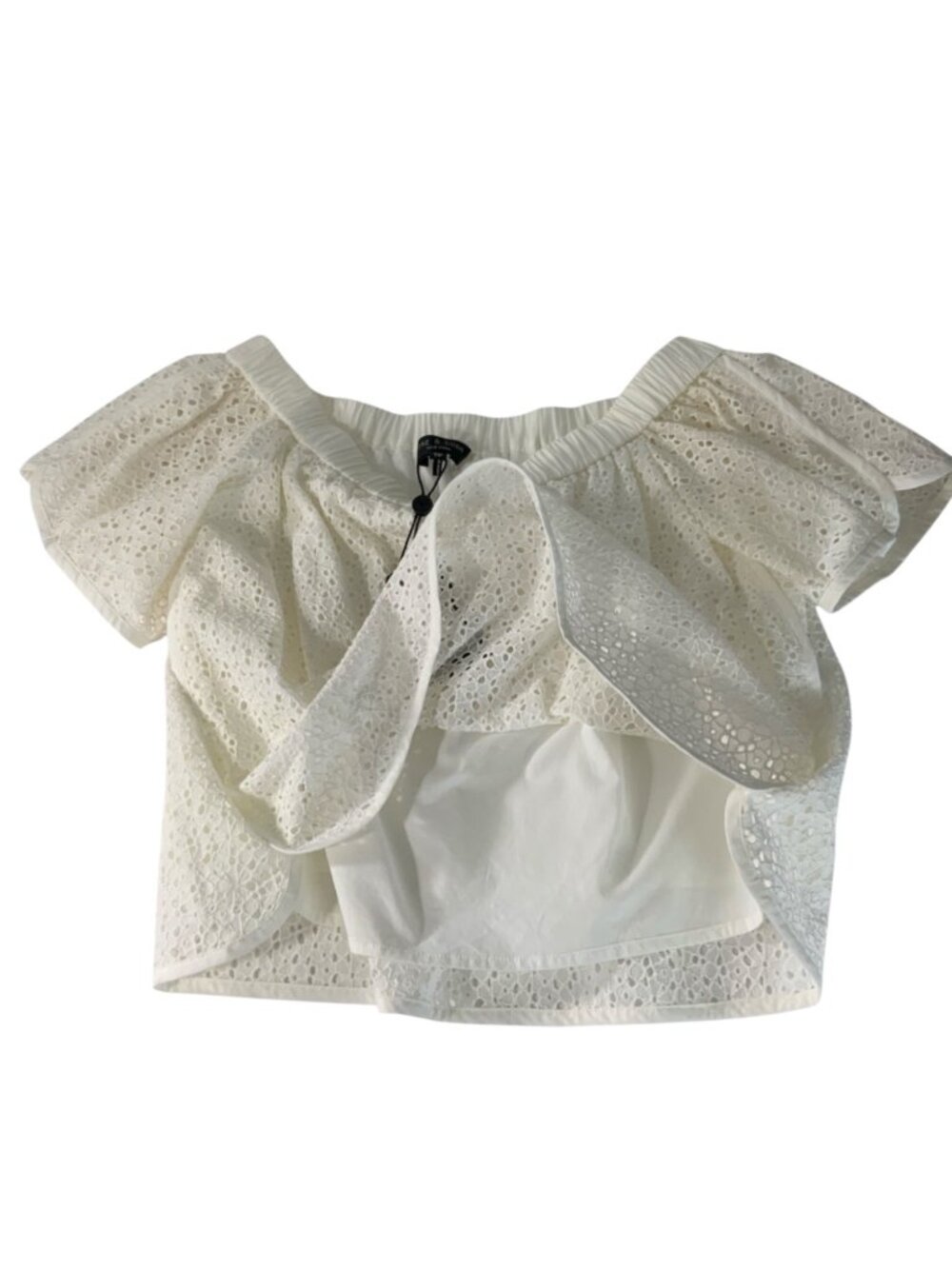 Rag And Bone Flavia Top Blouse 2XS XXS White Off The Shoulder NEW - Picture 9 of 16